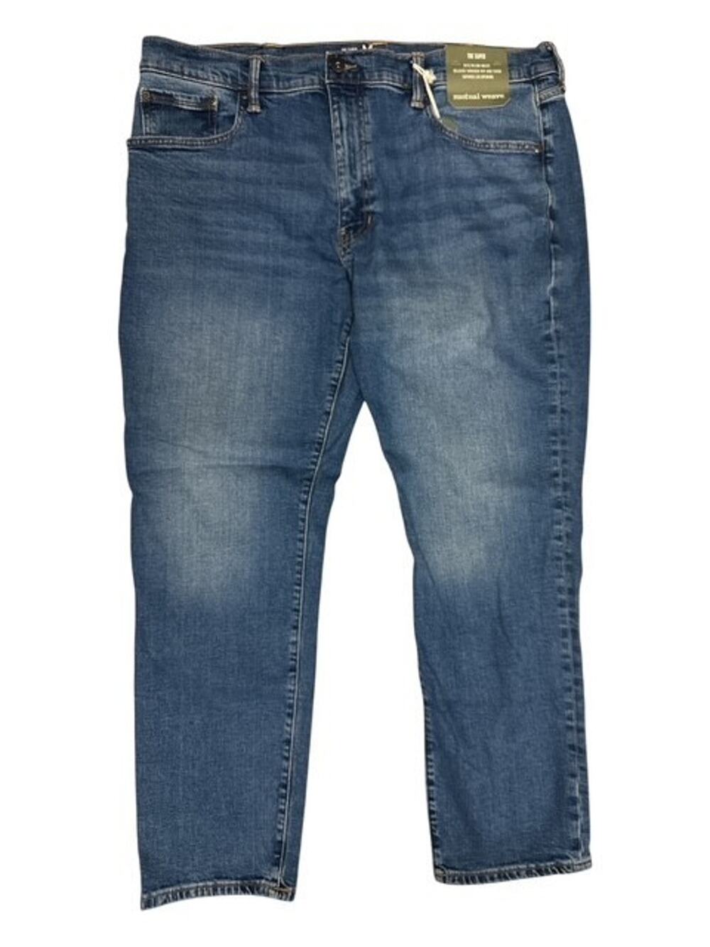 Mutual Weave 38x30 Jeans The Taper Blue Relaxed Hip & Thigh Tapered Leg Opening